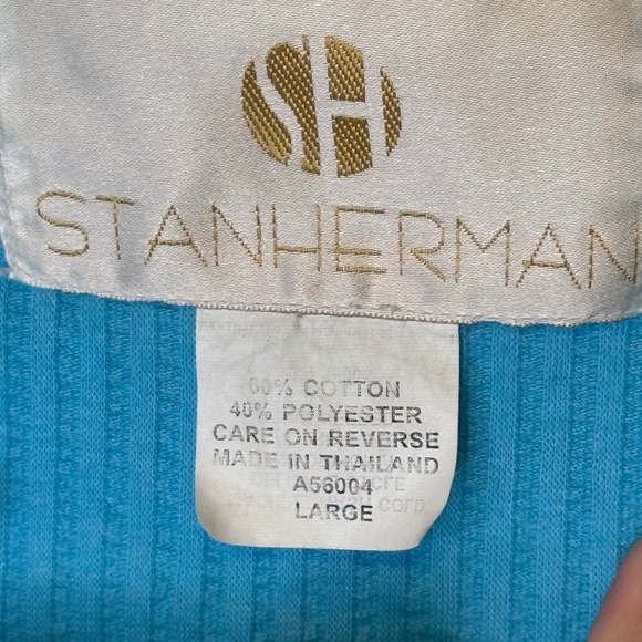 Stan Herman 80's VTG Zip Front Hip Pockets Retro Robe Swim Coverup - Picture 8 of 9